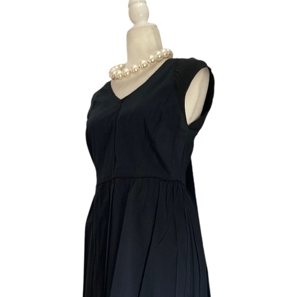 Cotelac V Neck Sleeveless Midi Dress Navy Blue Box Pleat Back Women’s - Picture 9 of 11